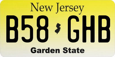 NJ license plate B58GHB