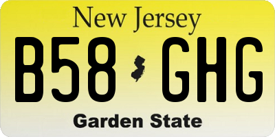 NJ license plate B58GHG