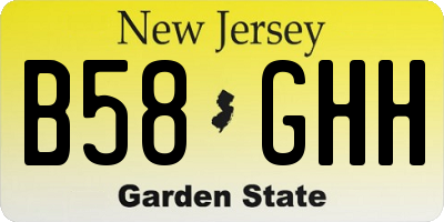 NJ license plate B58GHH