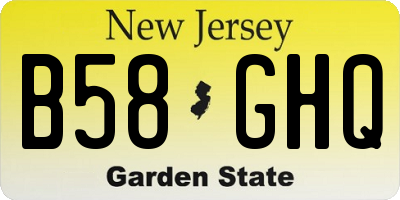 NJ license plate B58GHQ