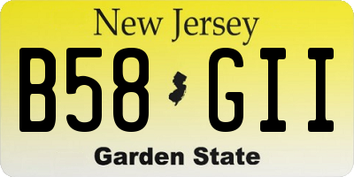 NJ license plate B58GII