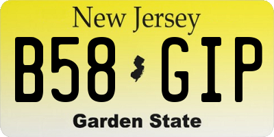 NJ license plate B58GIP