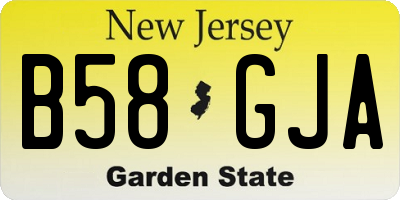 NJ license plate B58GJA
