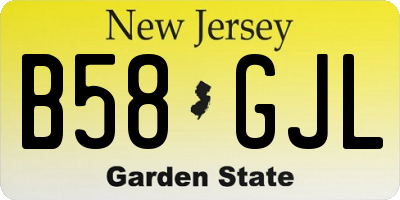NJ license plate B58GJL