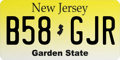 NJ license plate B58GJR