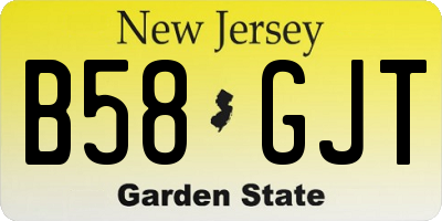 NJ license plate B58GJT