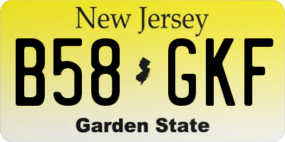 NJ license plate B58GKF