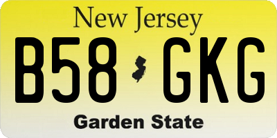 NJ license plate B58GKG