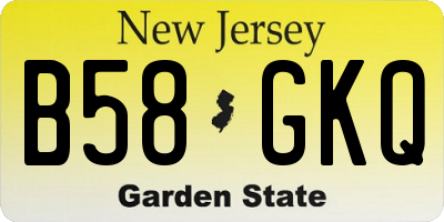 NJ license plate B58GKQ