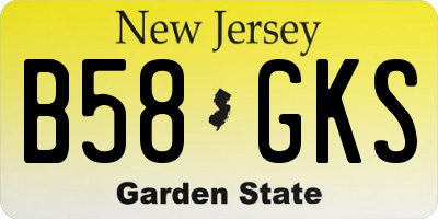 NJ license plate B58GKS