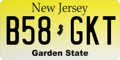NJ license plate B58GKT