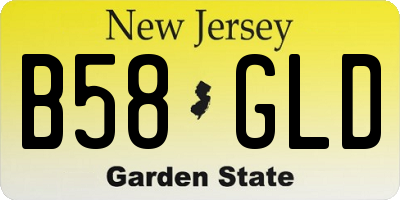 NJ license plate B58GLD