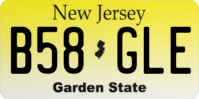 NJ license plate B58GLE