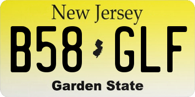 NJ license plate B58GLF