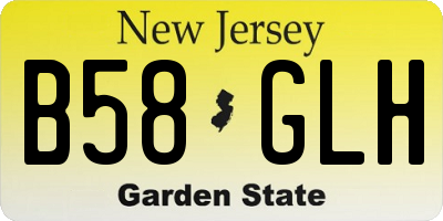 NJ license plate B58GLH