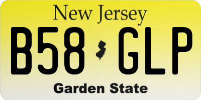 NJ license plate B58GLP