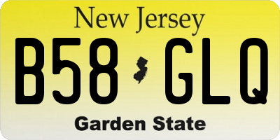 NJ license plate B58GLQ