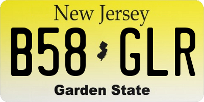 NJ license plate B58GLR