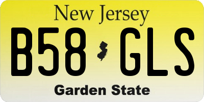 NJ license plate B58GLS