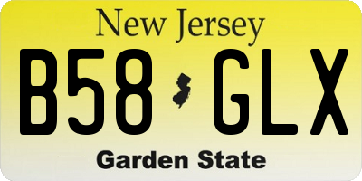 NJ license plate B58GLX