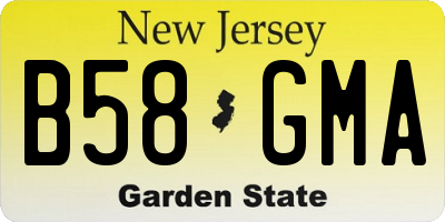 NJ license plate B58GMA