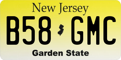 NJ license plate B58GMC