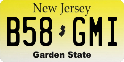 NJ license plate B58GMI