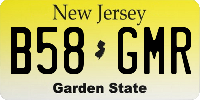 NJ license plate B58GMR