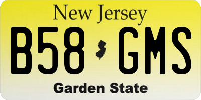 NJ license plate B58GMS