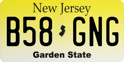 NJ license plate B58GNG