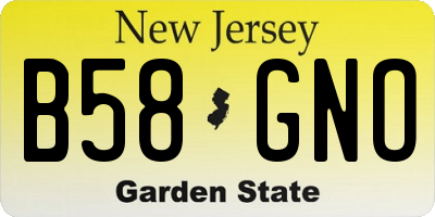 NJ license plate B58GNO