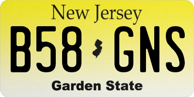 NJ license plate B58GNS