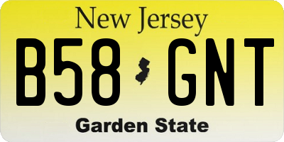 NJ license plate B58GNT