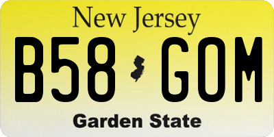 NJ license plate B58GOM