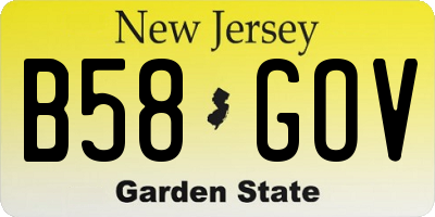 NJ license plate B58GOV