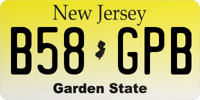 NJ license plate B58GPB