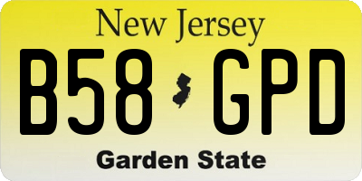 NJ license plate B58GPD