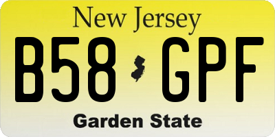 NJ license plate B58GPF