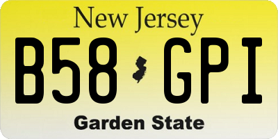 NJ license plate B58GPI