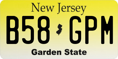 NJ license plate B58GPM