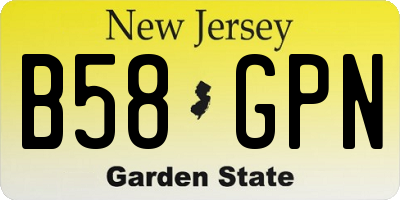 NJ license plate B58GPN