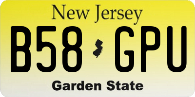 NJ license plate B58GPU