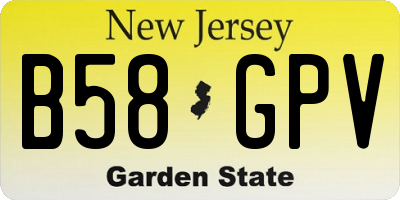 NJ license plate B58GPV