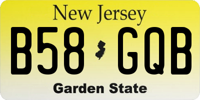 NJ license plate B58GQB