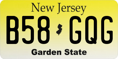 NJ license plate B58GQG