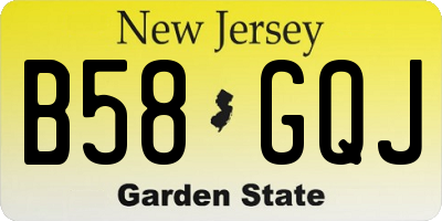 NJ license plate B58GQJ