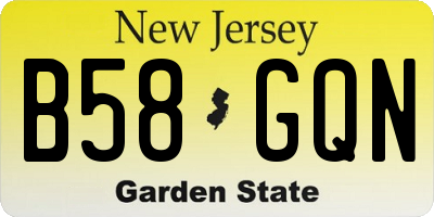 NJ license plate B58GQN