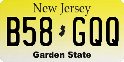 NJ license plate B58GQQ