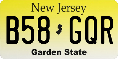 NJ license plate B58GQR