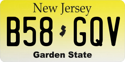 NJ license plate B58GQV